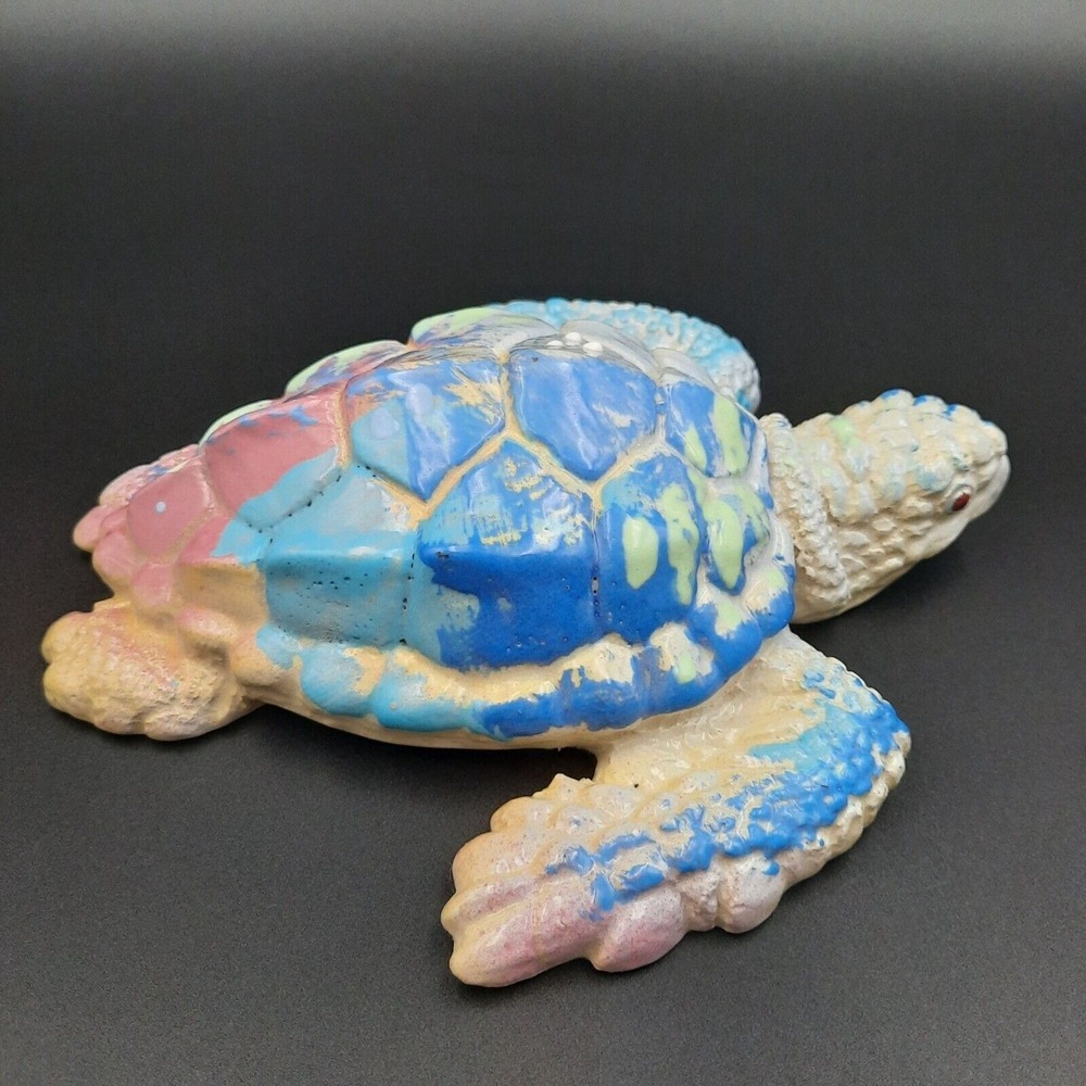 VTG Jim Rice Handcrafted Ceramic Sea Turtle Wall Art Multicolored Glaze 1998